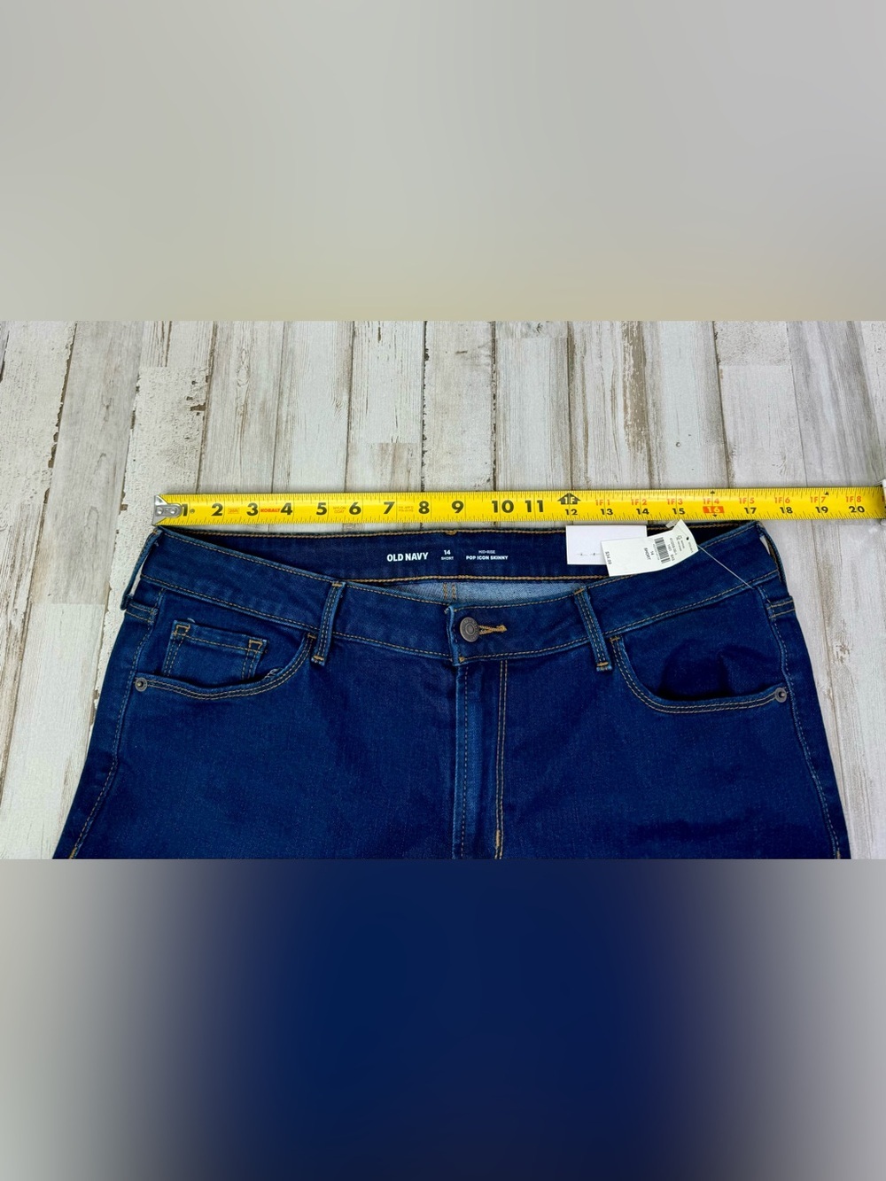 Old Navy Jeans Womens 14S Pop Icon Skinny Mid Rise Button Blue NWT - Picture 7 of 12